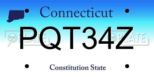 PQT34Z Connecticut License Plate