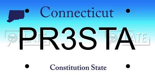 PR3STA Connecticut License Plate