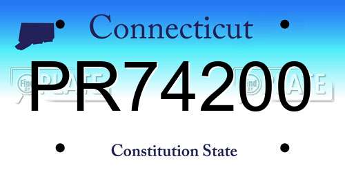 PR74200 Connecticut License Plate