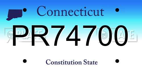 PR74700 Connecticut License Plate