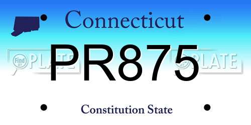 PR875 Connecticut License Plate