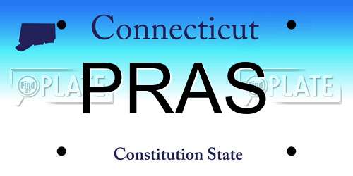 PRAS Connecticut License Plate