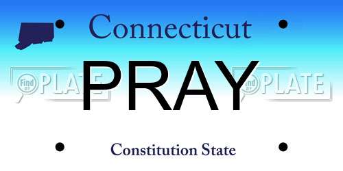 PRAY Connecticut License Plate