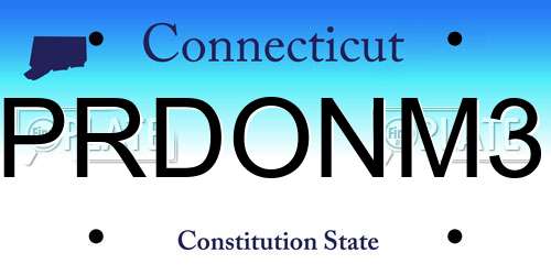 PRDONM3 Connecticut License Plate