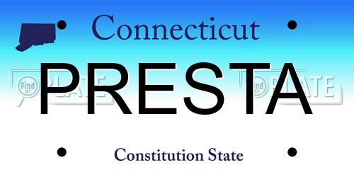 PRESTA Connecticut License Plate