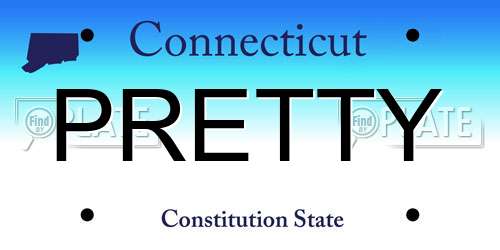 PRETTY Connecticut License Plate
