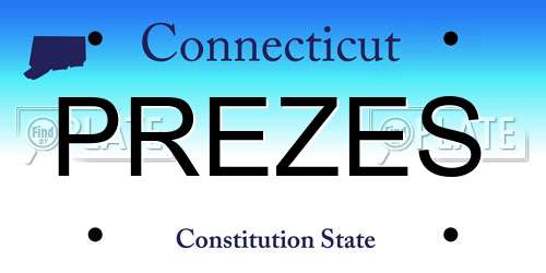 PREZES Connecticut License Plate