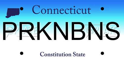 PRKNBNS Connecticut License Plate