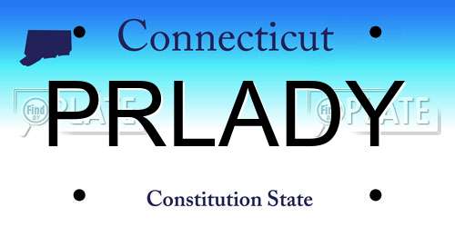 PRLADY Connecticut License Plate