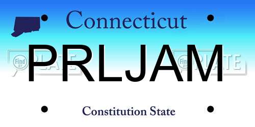 PRLJAM Connecticut License Plate