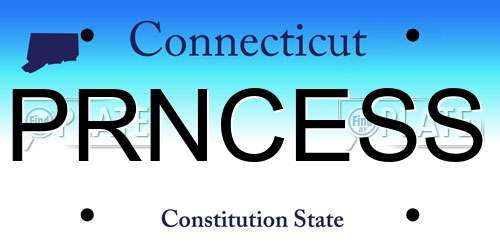 PRNCESS Connecticut License Plate