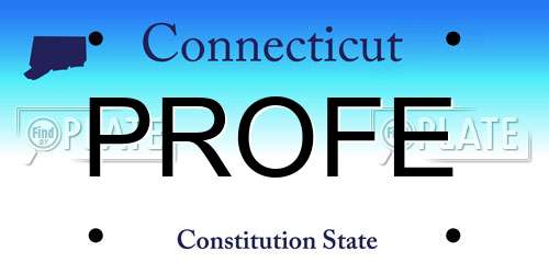 PROFE Connecticut License Plate