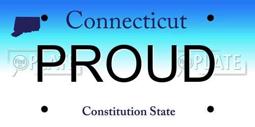 PROUD Connecticut License Plate