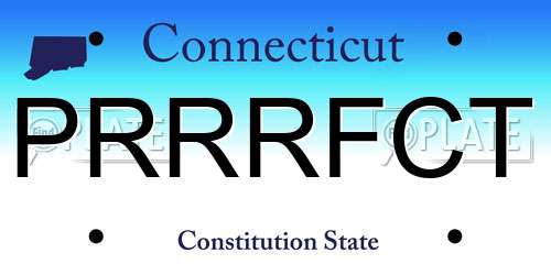 PRRRFCT Connecticut License Plate