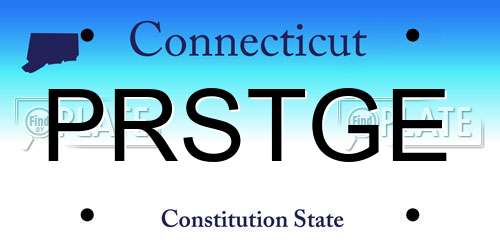 PRSTGE Connecticut License Plate