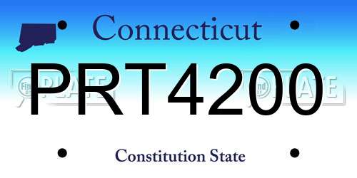 PRT4200 Connecticut License Plate
