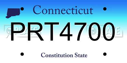 PRT4700 Connecticut License Plate