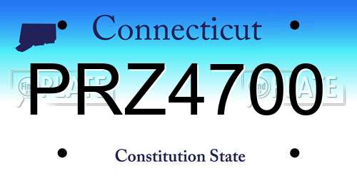 PRZ4700 Connecticut License Plate
