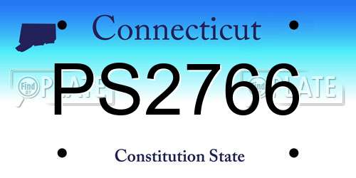 PS2766 Connecticut License Plate