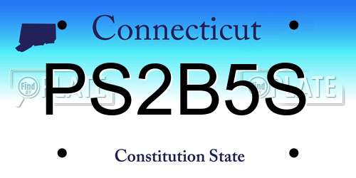 PS2B5S Connecticut License Plate