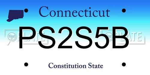 PS2S5B Connecticut License Plate