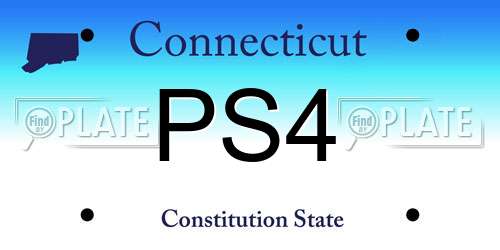 PS4 Connecticut License Plate