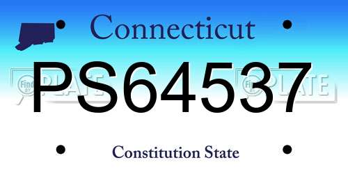 PS64537 Connecticut License Plate