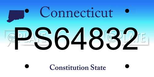 PS64832 Connecticut License Plate