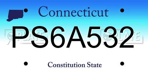 PS6A532 Connecticut License Plate