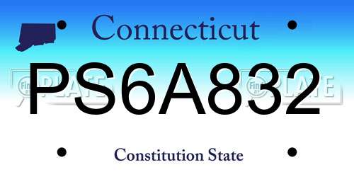 PS6A832 Connecticut License Plate