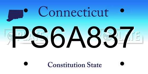 PS6A837 Connecticut License Plate