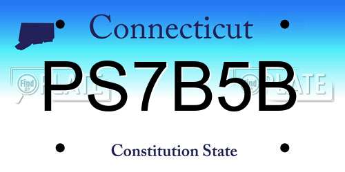 PS7B5B Connecticut License Plate