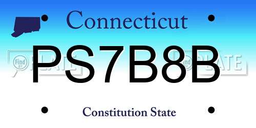 PS7B8B Connecticut License Plate