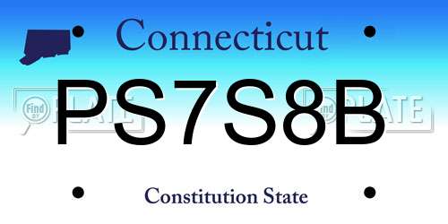 PS7S8B Connecticut License Plate