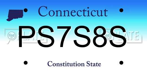 PS7S8S Connecticut License Plate