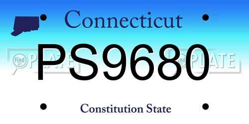 PS9680 Connecticut License Plate