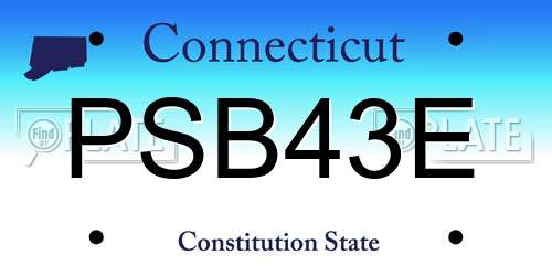 PSB43E Connecticut License Plate