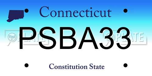 PSBA33 Connecticut License Plate