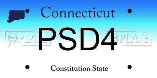 PSD4 Connecticut License Plate