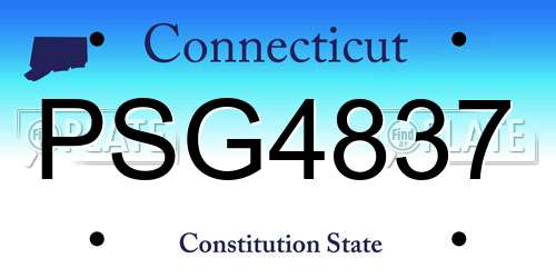 PSG4837 Connecticut License Plate