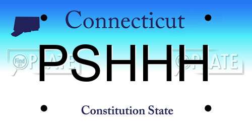 PSHHH Connecticut License Plate