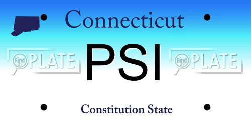 PSI Connecticut License Plate