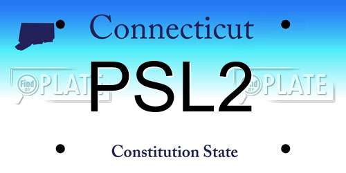 PSL2 Connecticut License Plate
