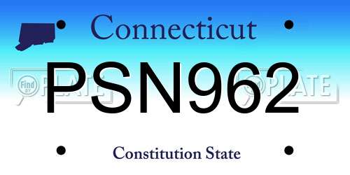 PSN962 Connecticut License Plate