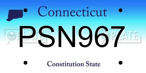 PSN967 Connecticut License Plate