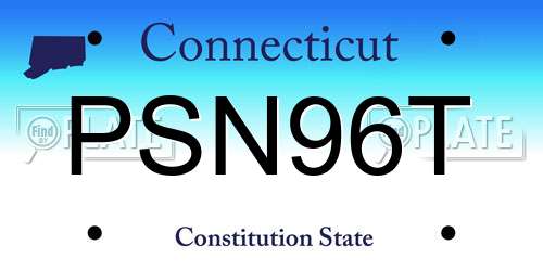 PSN96T Connecticut License Plate