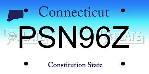 PSN96Z Connecticut License Plate