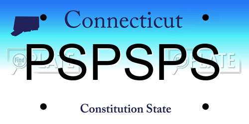 PSPSPS Connecticut License Plate
