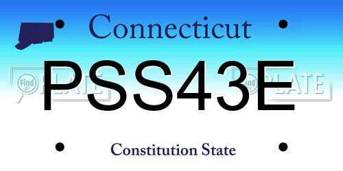 PSS43E Connecticut License Plate