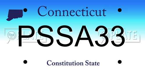 PSSA33 Connecticut License Plate